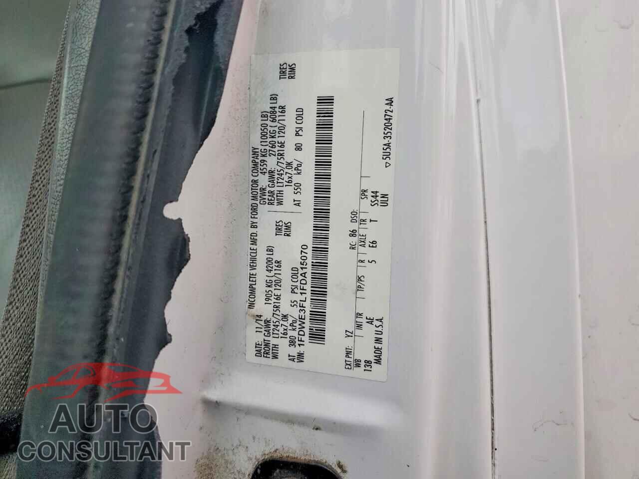 FORD ECONOLINE 2015 - 1FDWE3FL1FDA15070