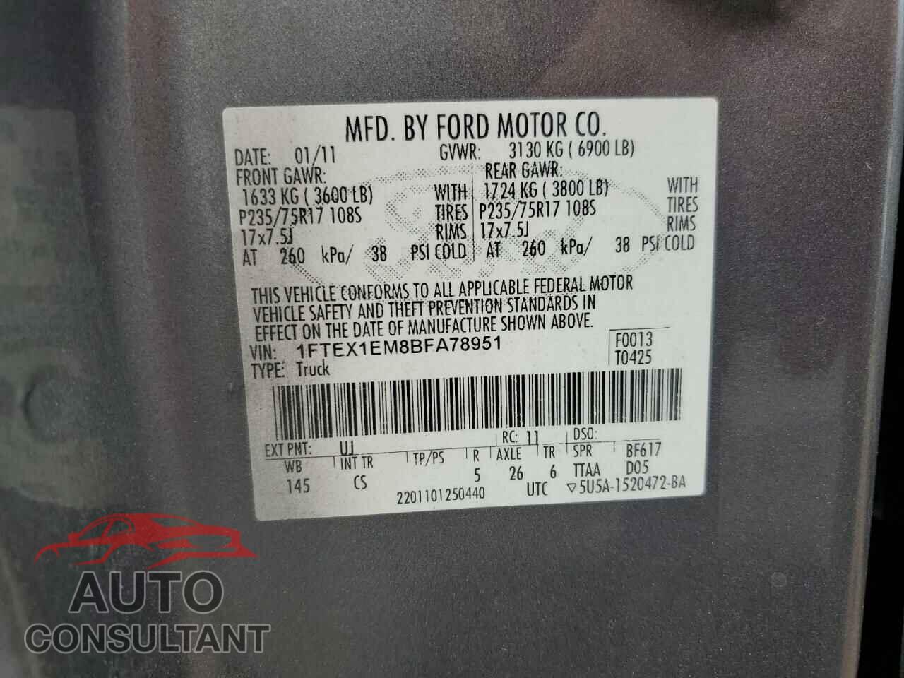 FORD F-150 2011 - 1FTEX1EM8BFA78951