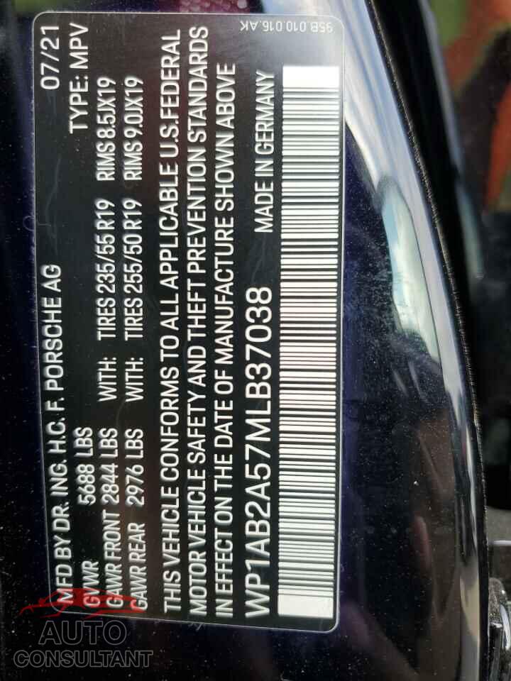 PORSCHE MACAN 2021 - WP1AB2A57MLB37038