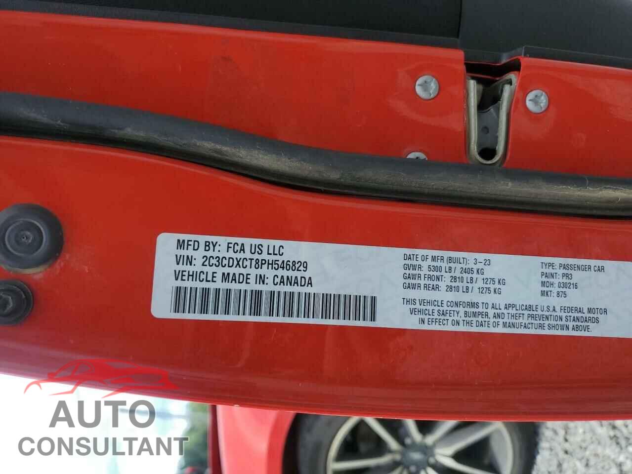 DODGE CHARGER 2023 - 2C3CDXCT8PH546829