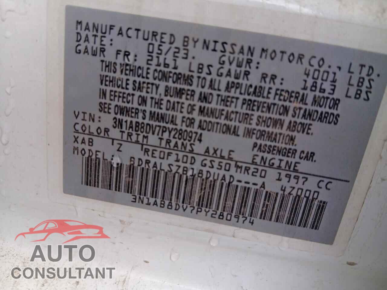 NISSAN SENTRA 2023 - 3N1AB8DV7PY280974