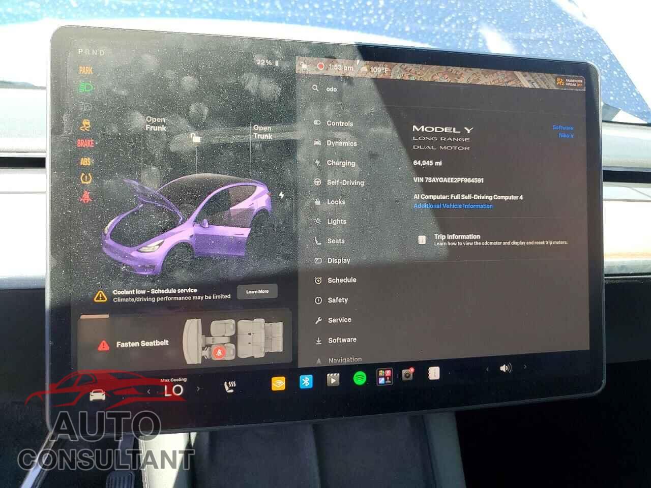 TESLA MODEL Y 2023 - 7SAYGAEE2PF964591