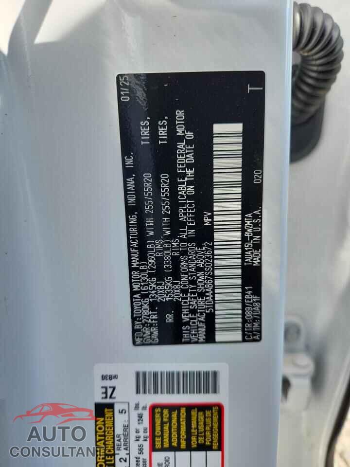 LEXUS TX 350 BAS 2025 - 5TDAAAB67SS023672