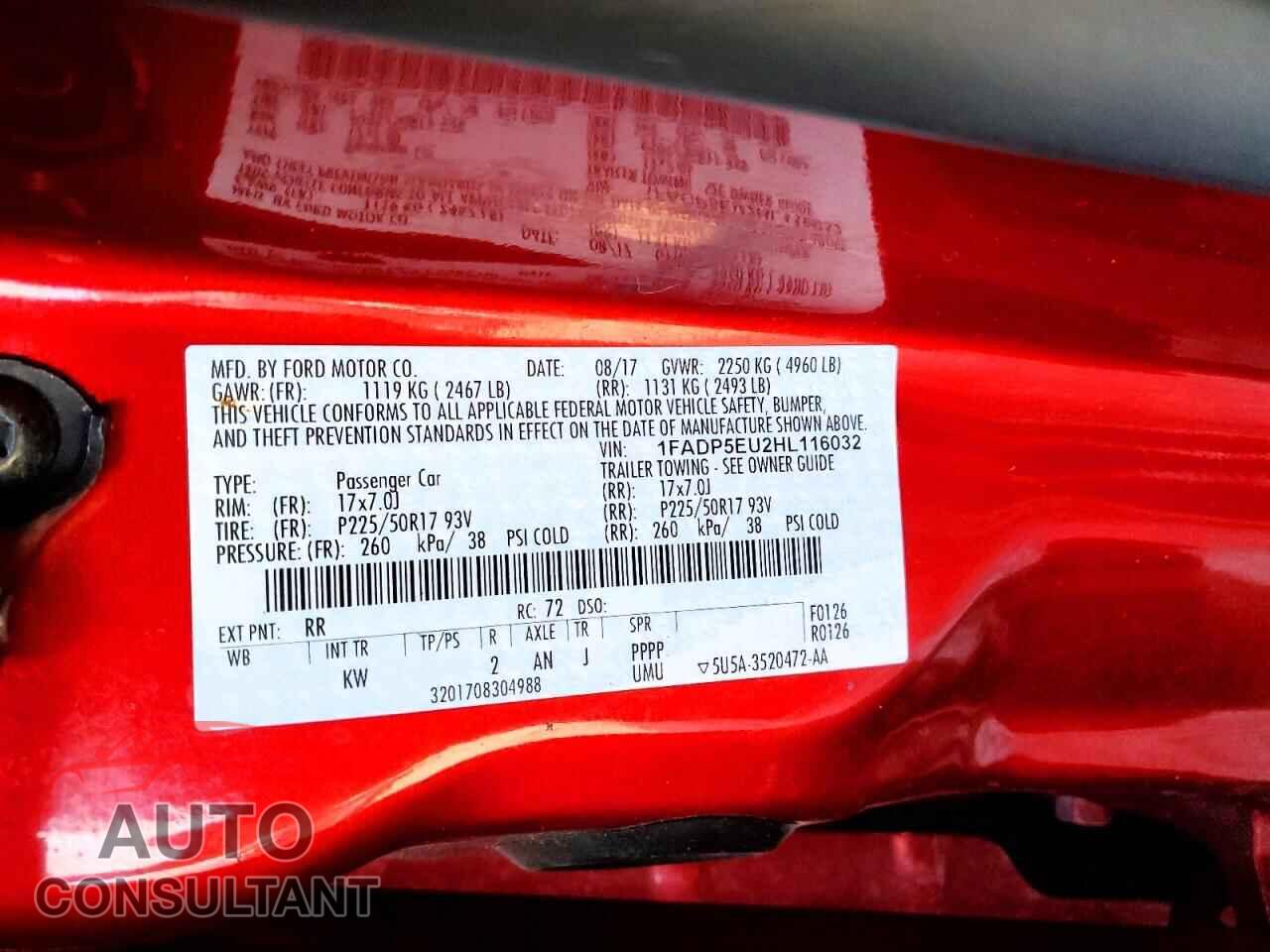 FORD CMAX 2017 - 1FADP5EU2HL116032