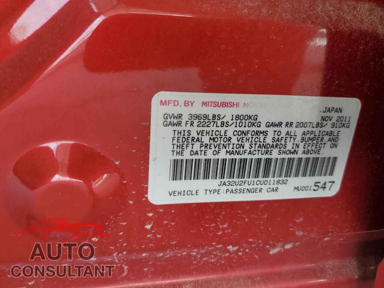 MITSUBISHI LANCER 2012 - JA32U2FU1CU011832