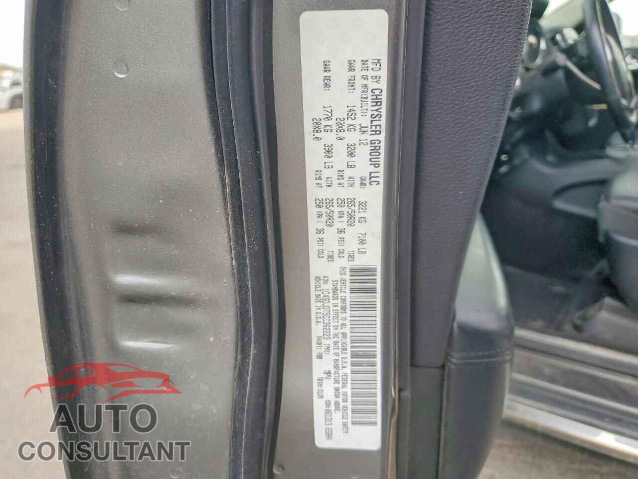 DODGE DURANGO 2012 - 1C4SDJDT5CC362223