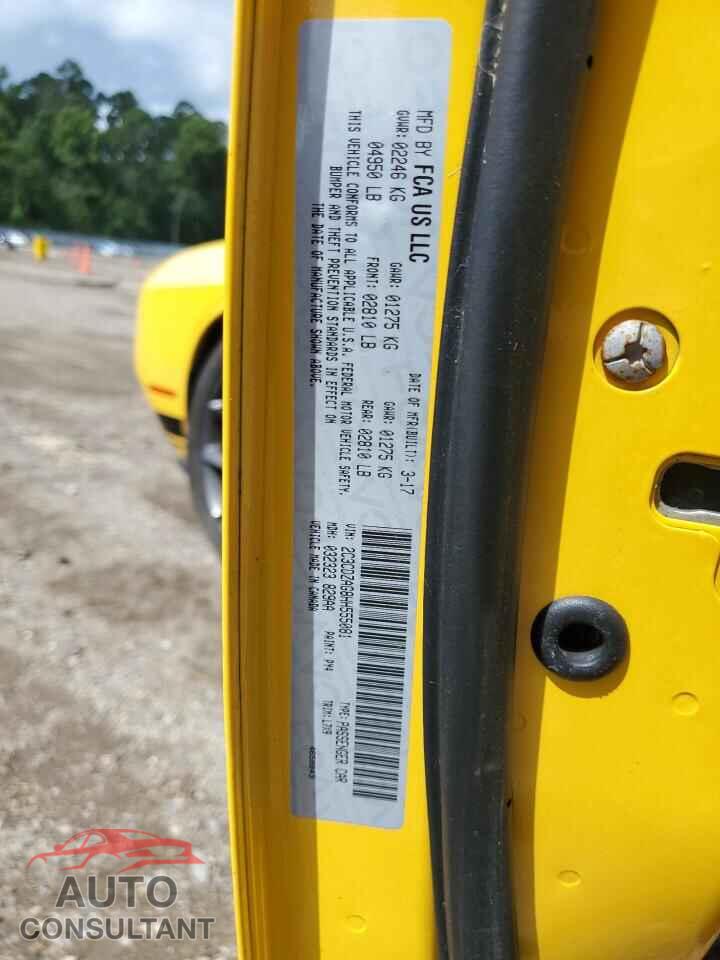 DODGE CHALLENGER 2017 - 2C3CDZAG8HH555081