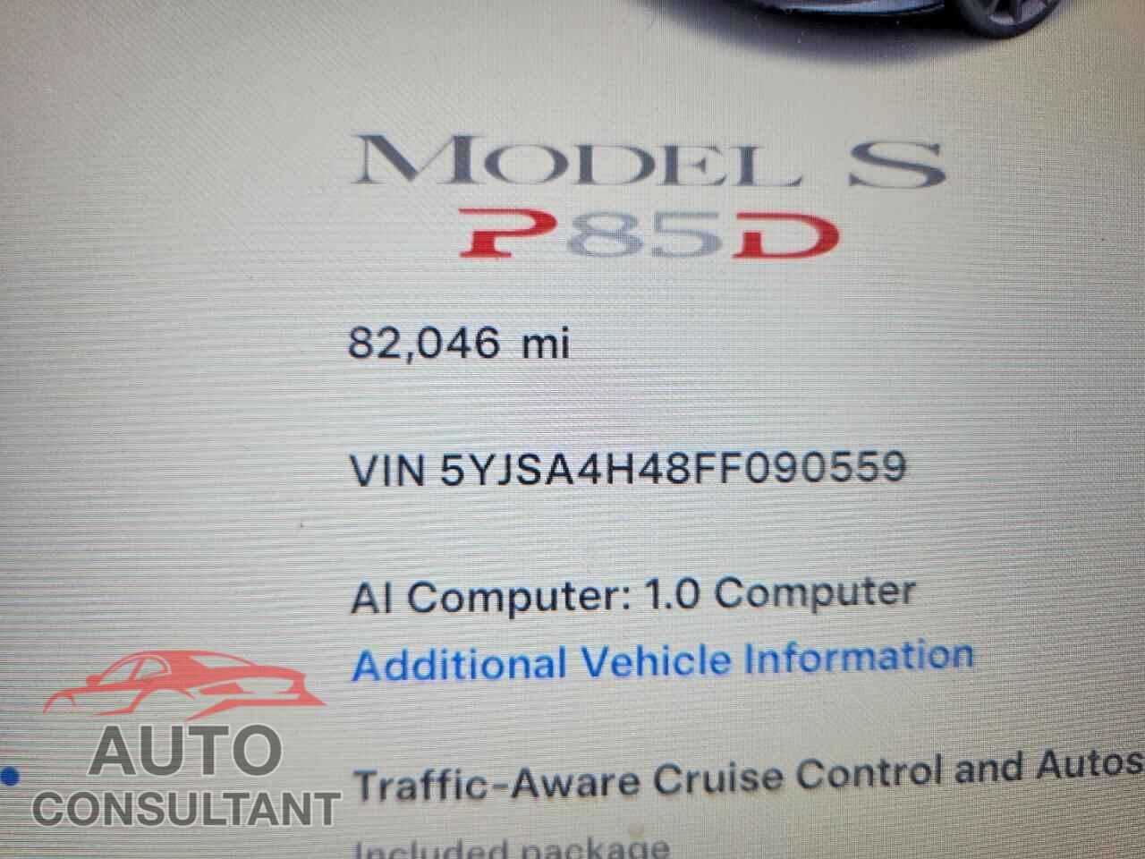 TESLA MODEL S 2015 - 5YJSA4H48FF090559
