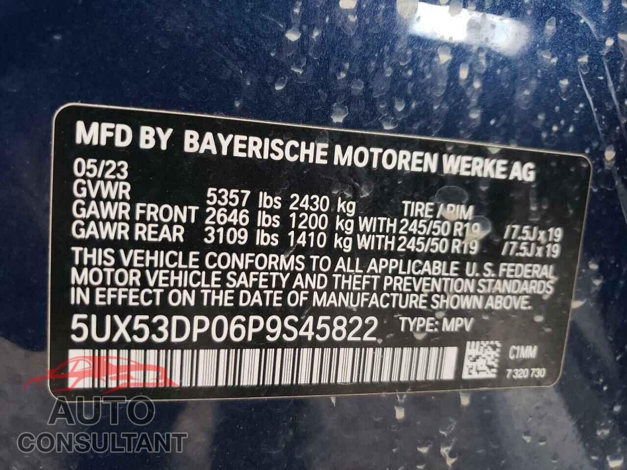 BMW X3 2023 - 5UX53DP06P9S45822