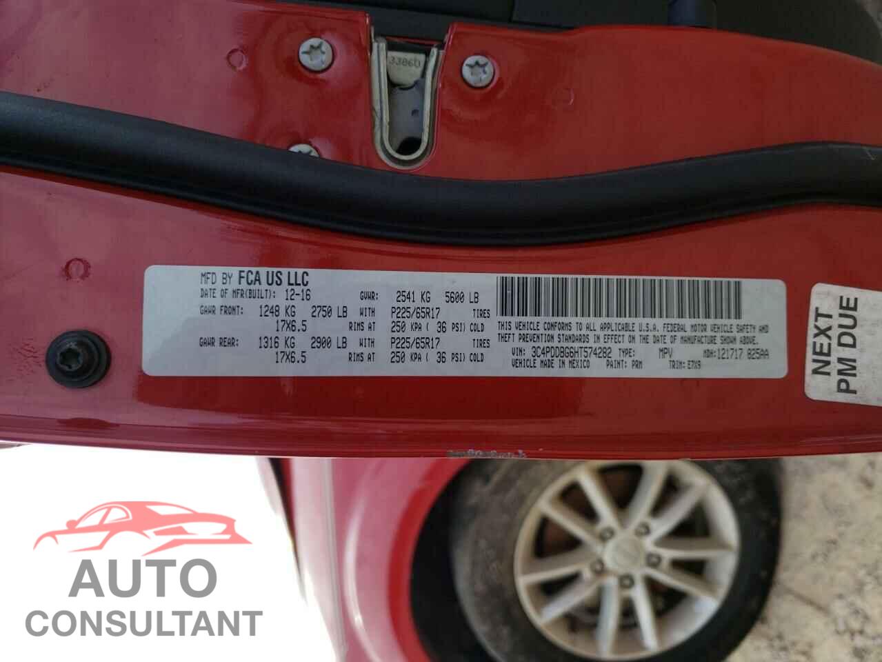 DODGE JOURNEY 2017 - 3C4PDDBG6HT574282