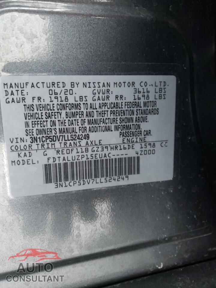 NISSAN KICKS 2020 - 3N1CP5DV7LL524249