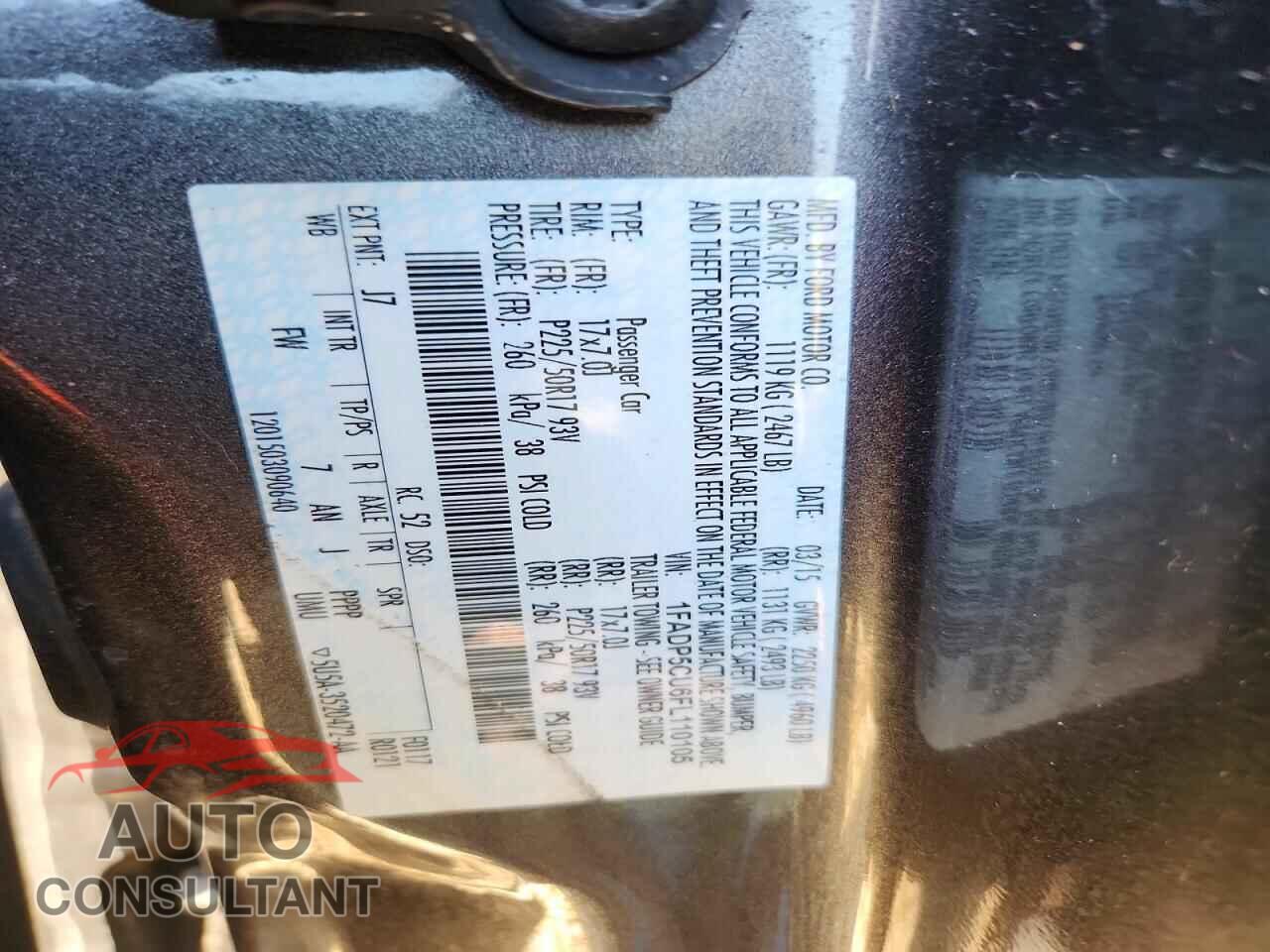 FORD CMAX 2015 - 1FADP5CU6FL110105