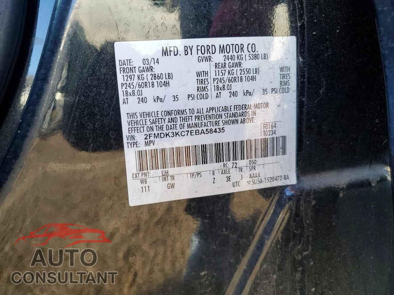FORD EDGE 2014 - 2FMDK3KC7EBA58435