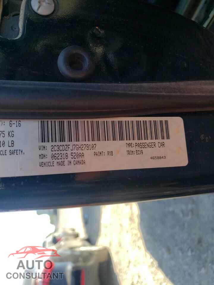 DODGE CHALLENGER 2016 - 2C3CDZFJ7GH279107