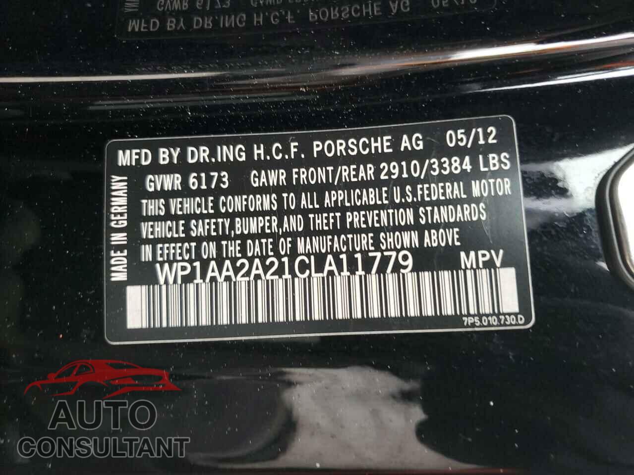 PORSCHE CAYENNE 2012 - WP1AA2A21CLA11779