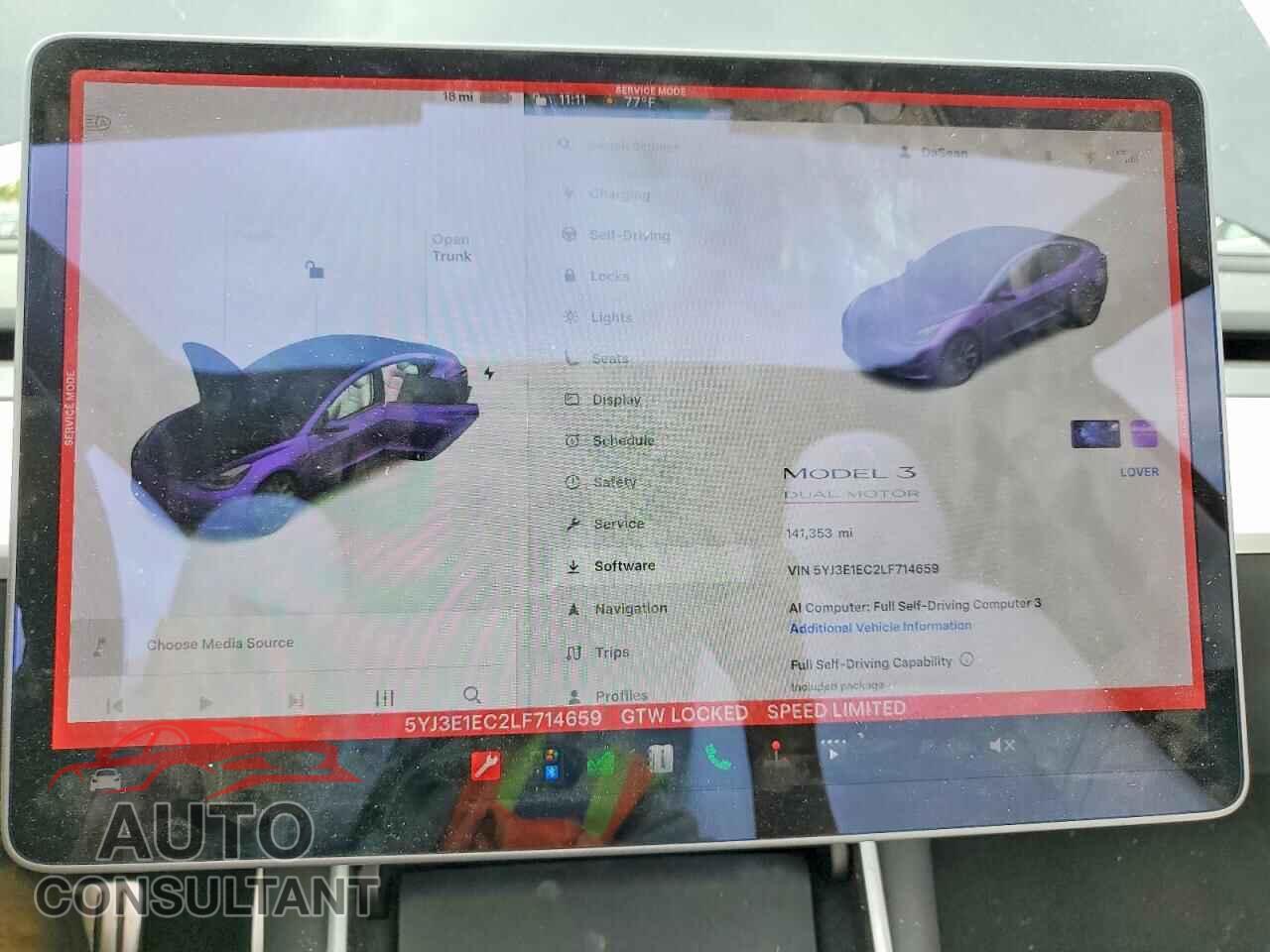 TESLA MODEL 3 2020 - 5YJ3E1EC2LF714659