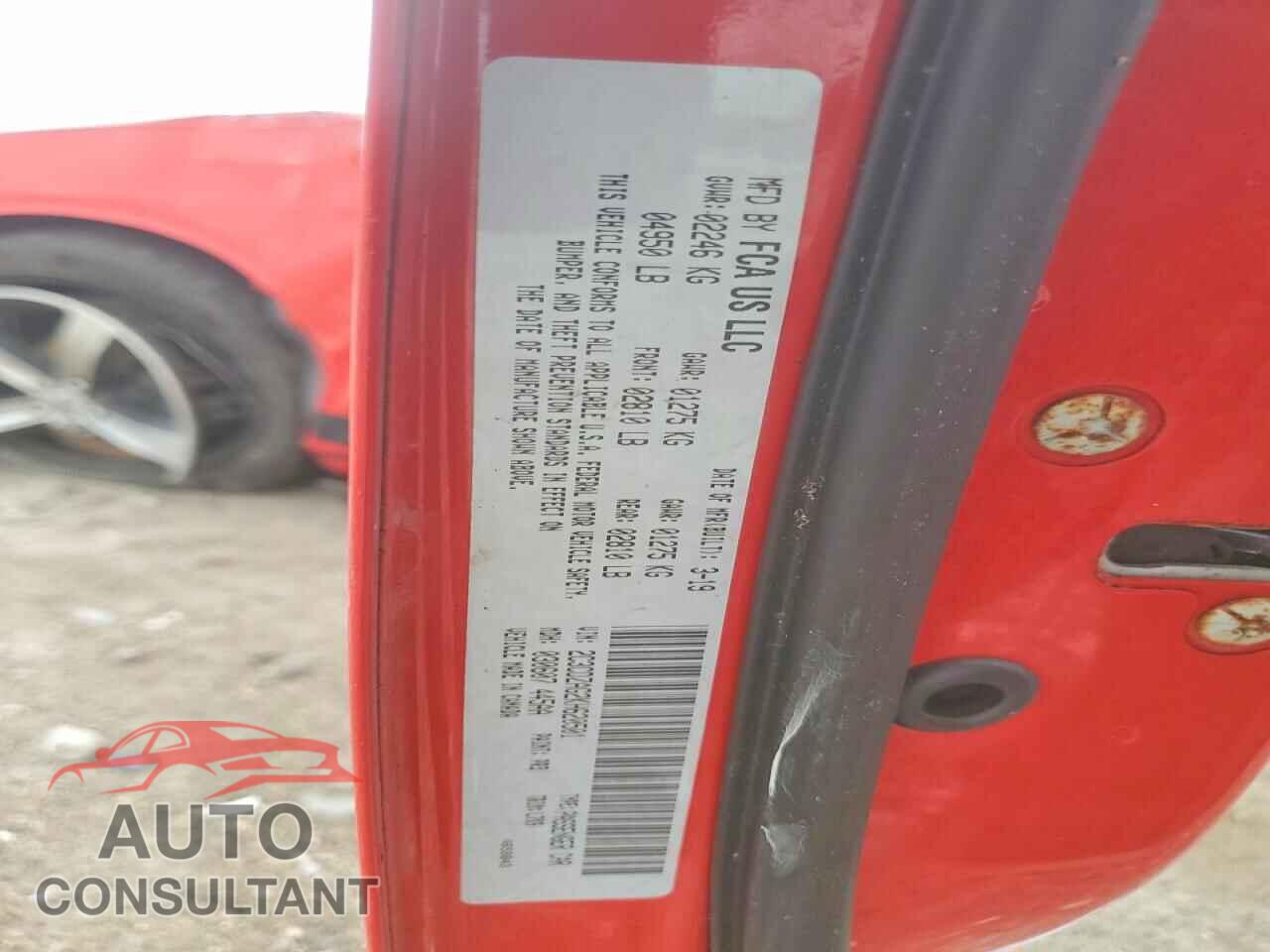 DODGE CHALLENGER 2019 - 2C3CDZAG2KH620501