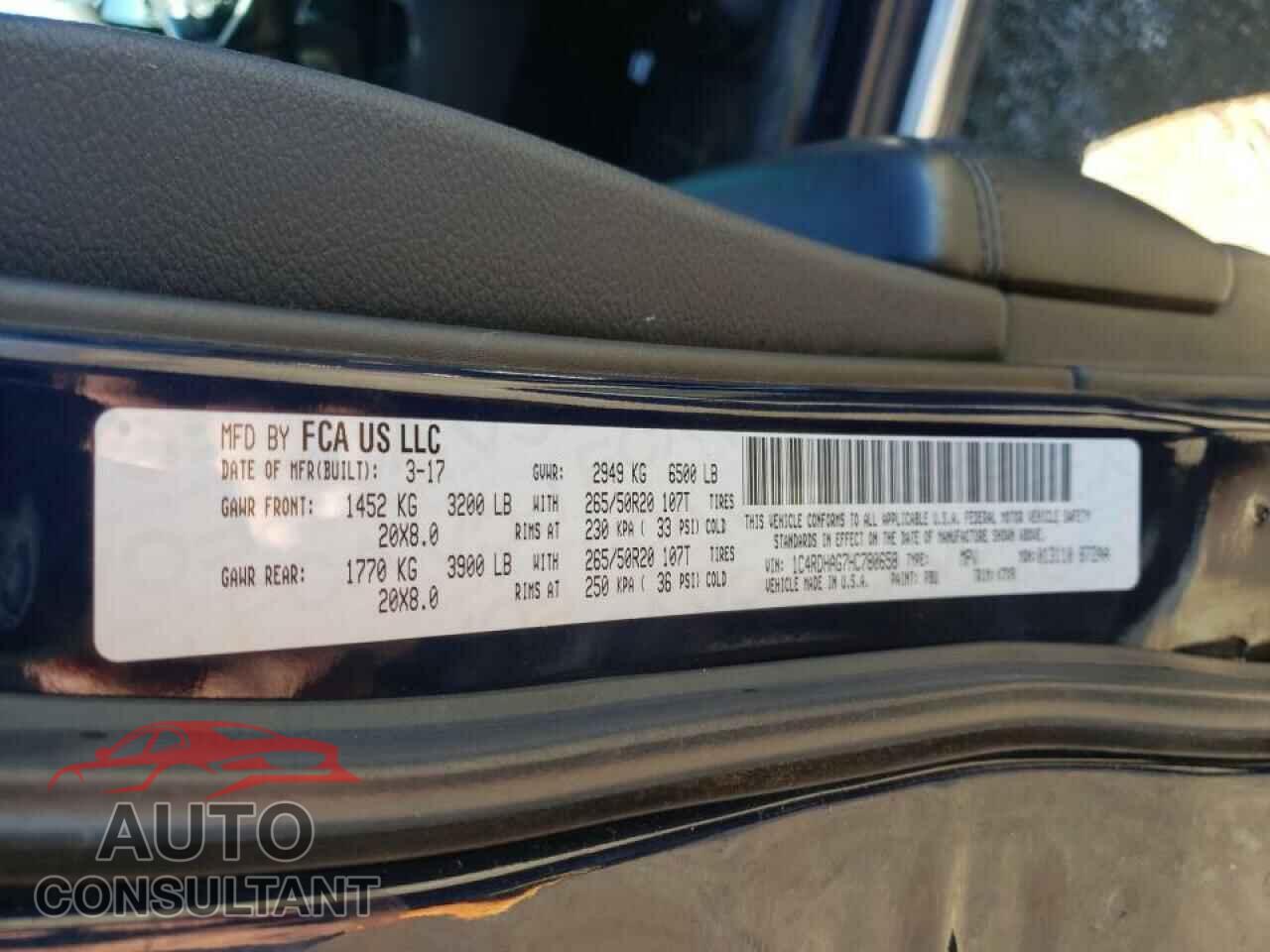 DODGE DURANGO 2017 - 1C4RDHAG7HC780658