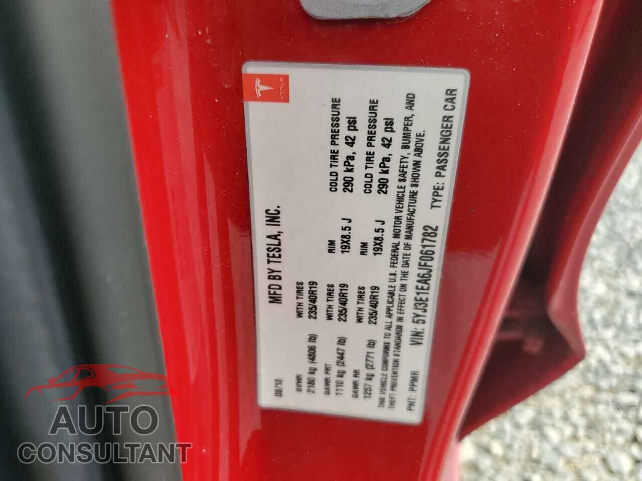 TESLA MODEL 3 2018 - 5YJ3E1EA6JF061782