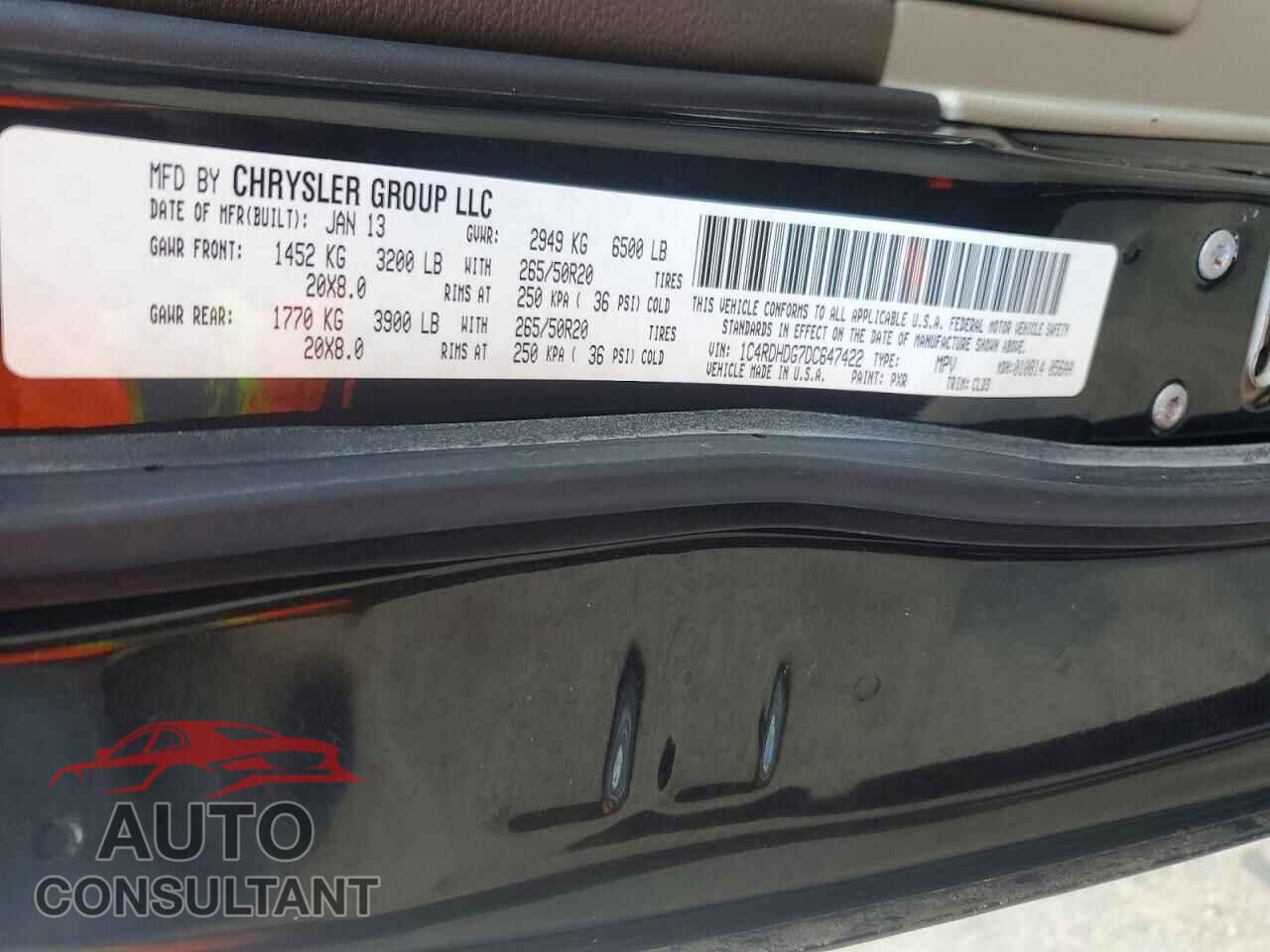 DODGE DURANGO 2013 - 1C4RDHDG7DC647422