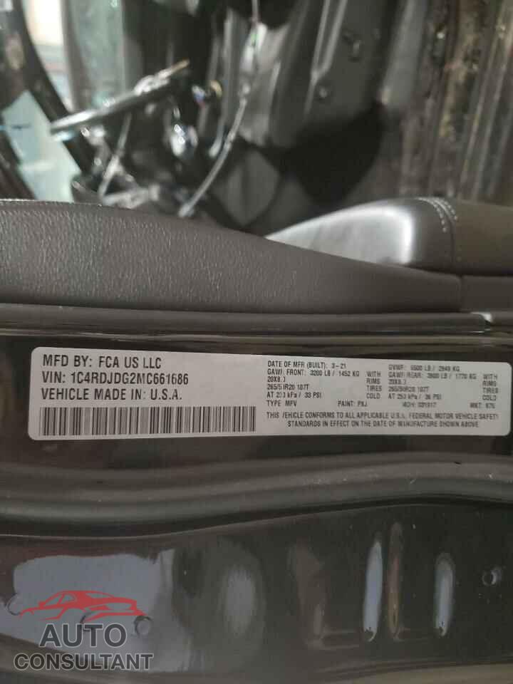 DODGE DURANGO 2021 - 1C4RDJDG2MC661686