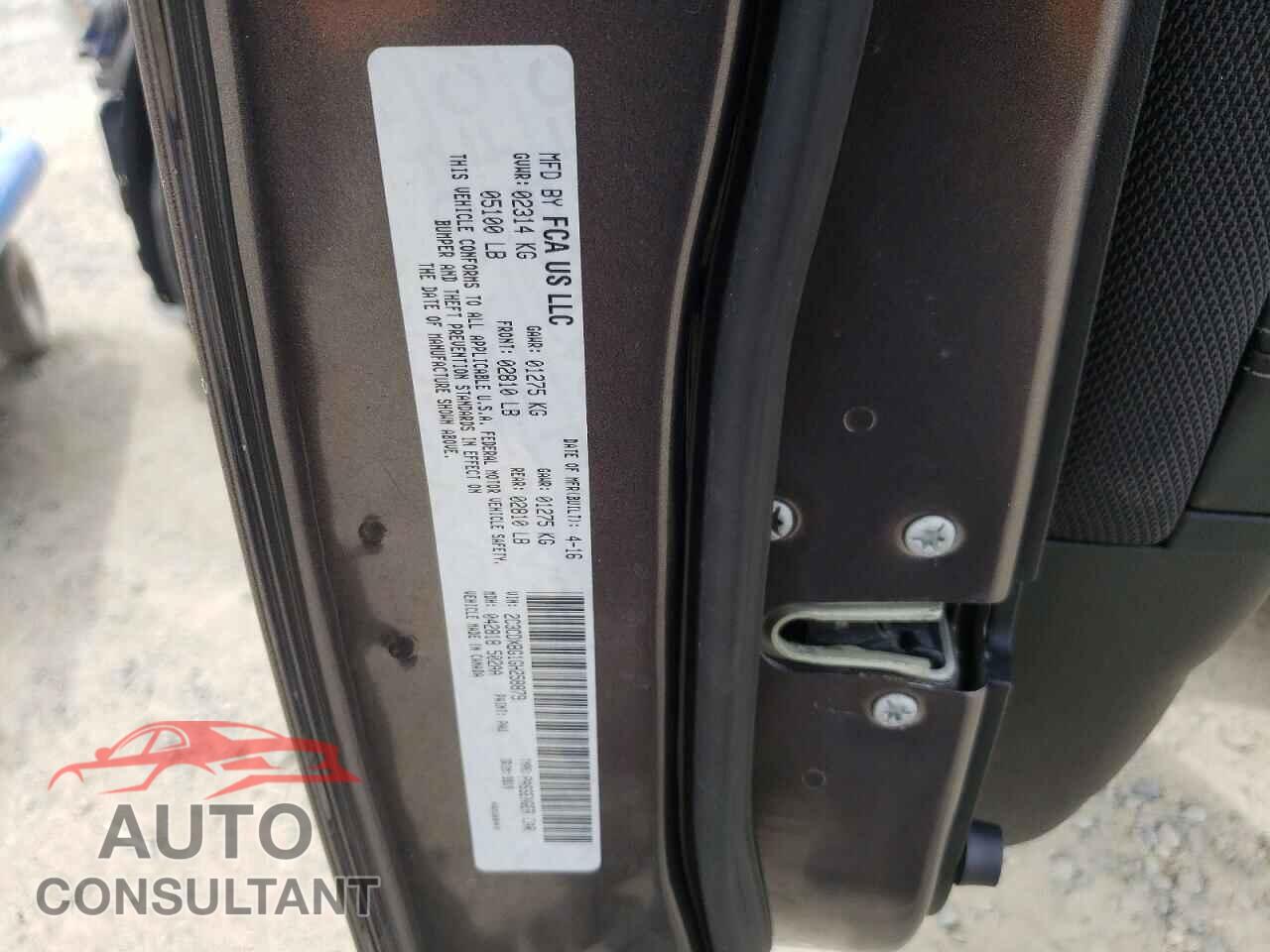 DODGE CHARGER 2016 - 2C3CDXBG1GH258879