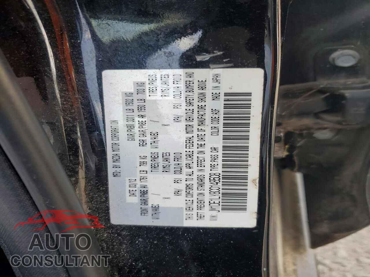 MAZDA 2 2012 - JM1DE1LY8C0148508