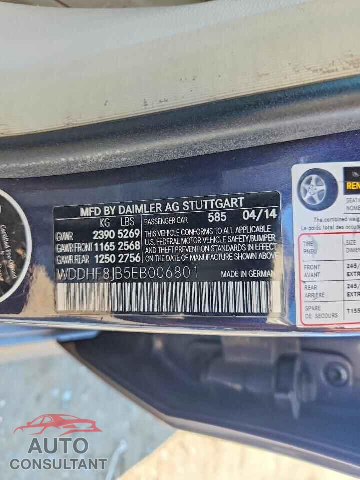 MERCEDES-BENZ E-CLASS 2014 - WDDHF8JB5EB006801
