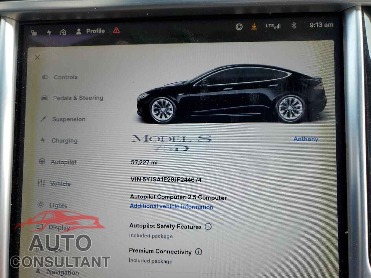 TESLA MODEL S 2018 - 5YJSA1E29JF244674