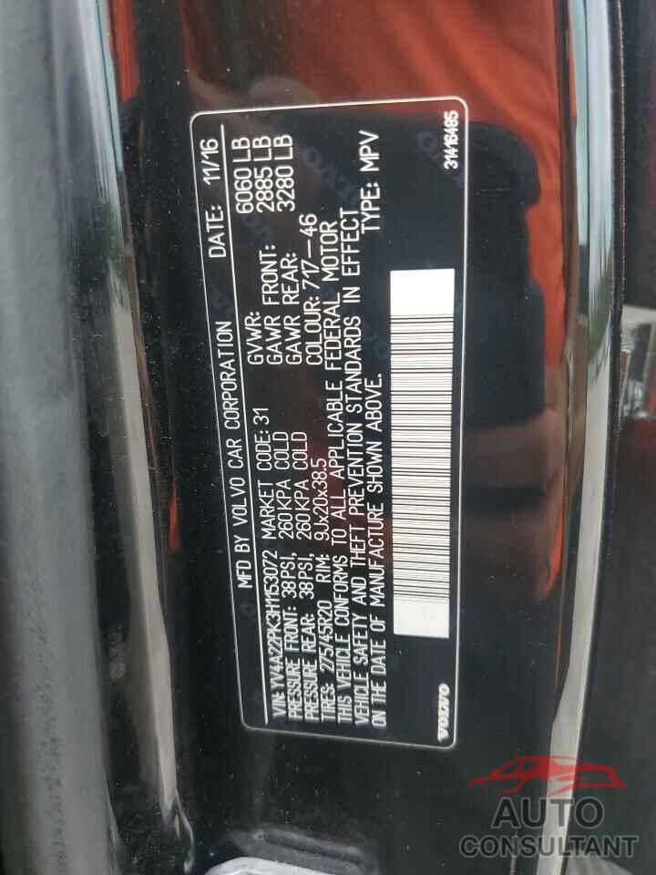 VOLVO XC90 2017 - YV4A22PK3H1153072