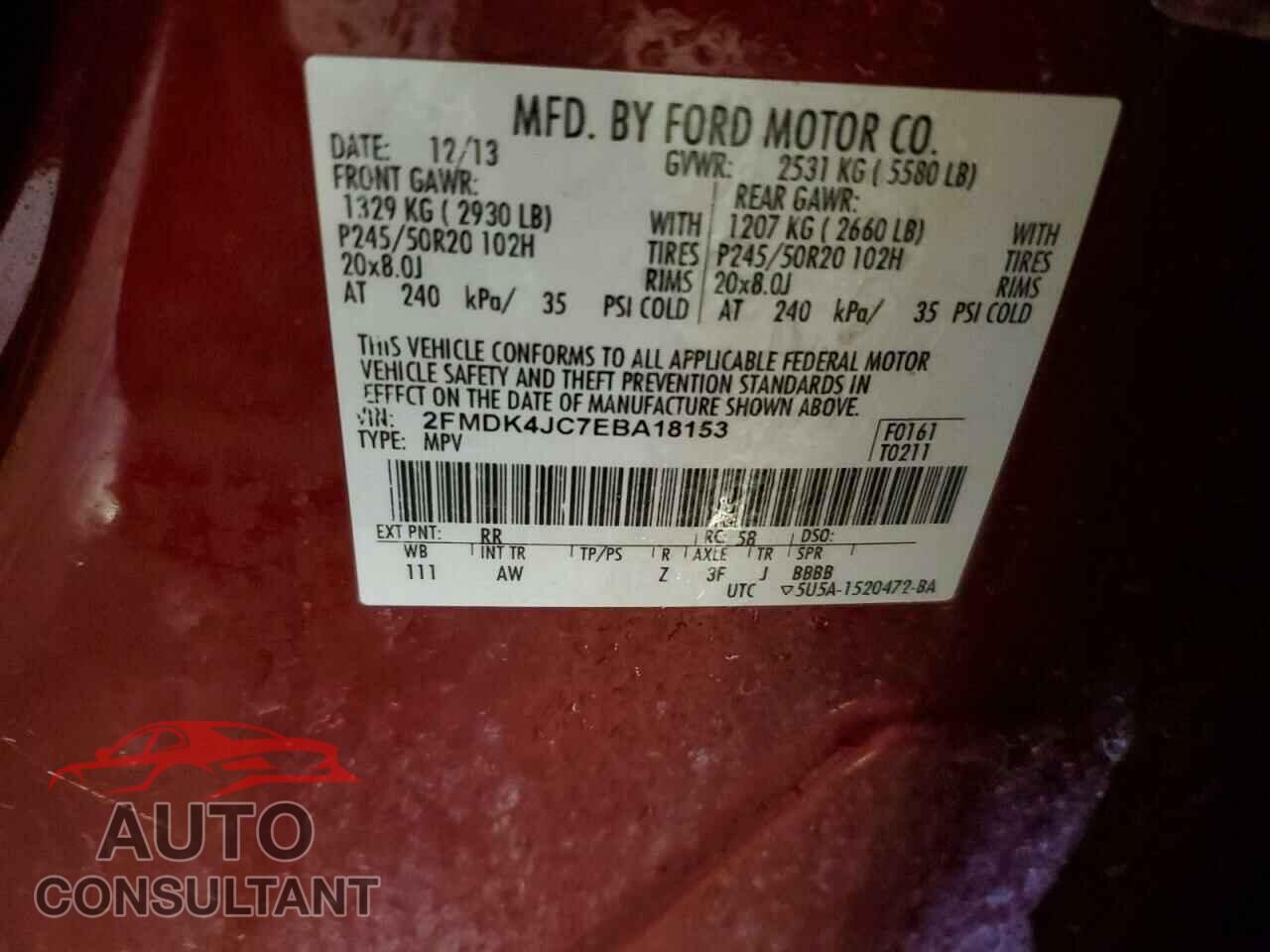FORD EDGE 2014 - 2FMDK4JC7EBA18153