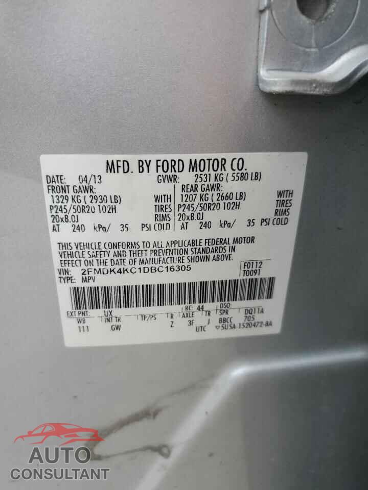 FORD EDGE 2013 - 2FMDK4KC1DBC16305