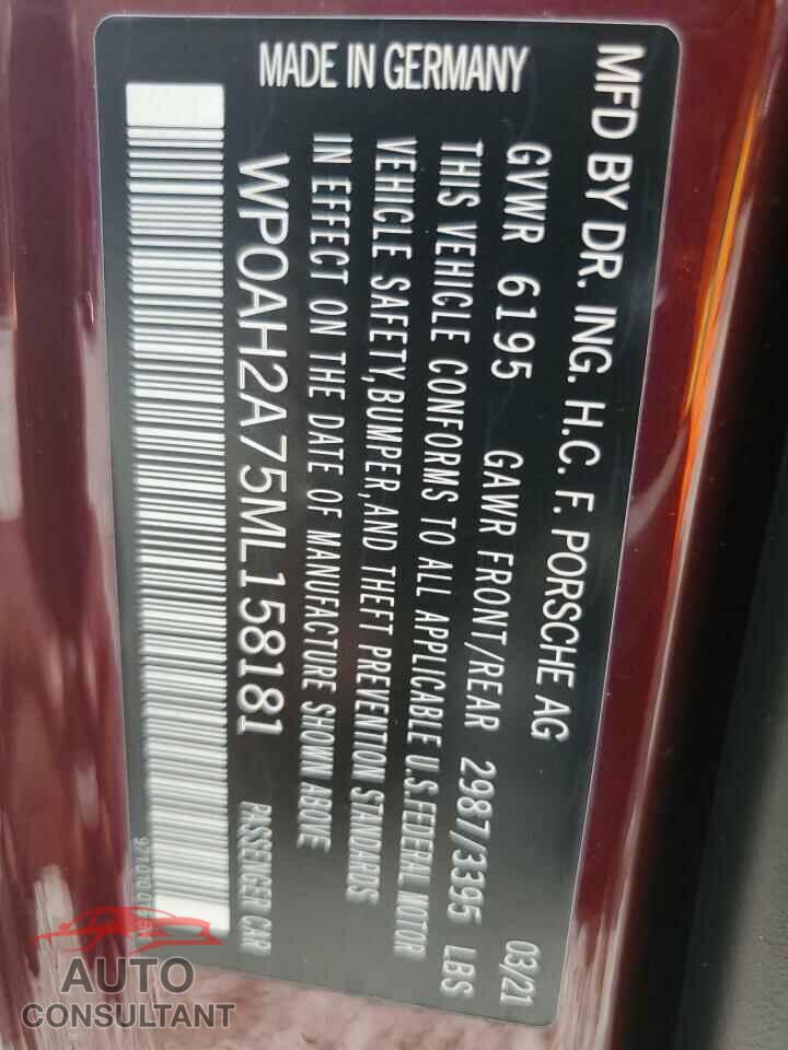 PORSCHE PANAMERA 2021 - WP0AH2A75ML158181