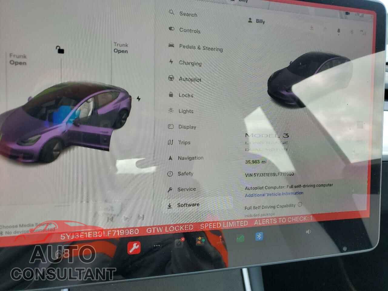TESLA MODEL 3 2020 - 5YJ3E1EB9LF719980