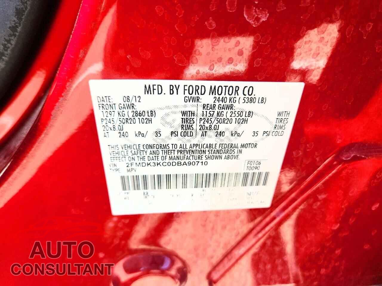 FORD EDGE 2013 - 2FMDK3KC0DBA90710