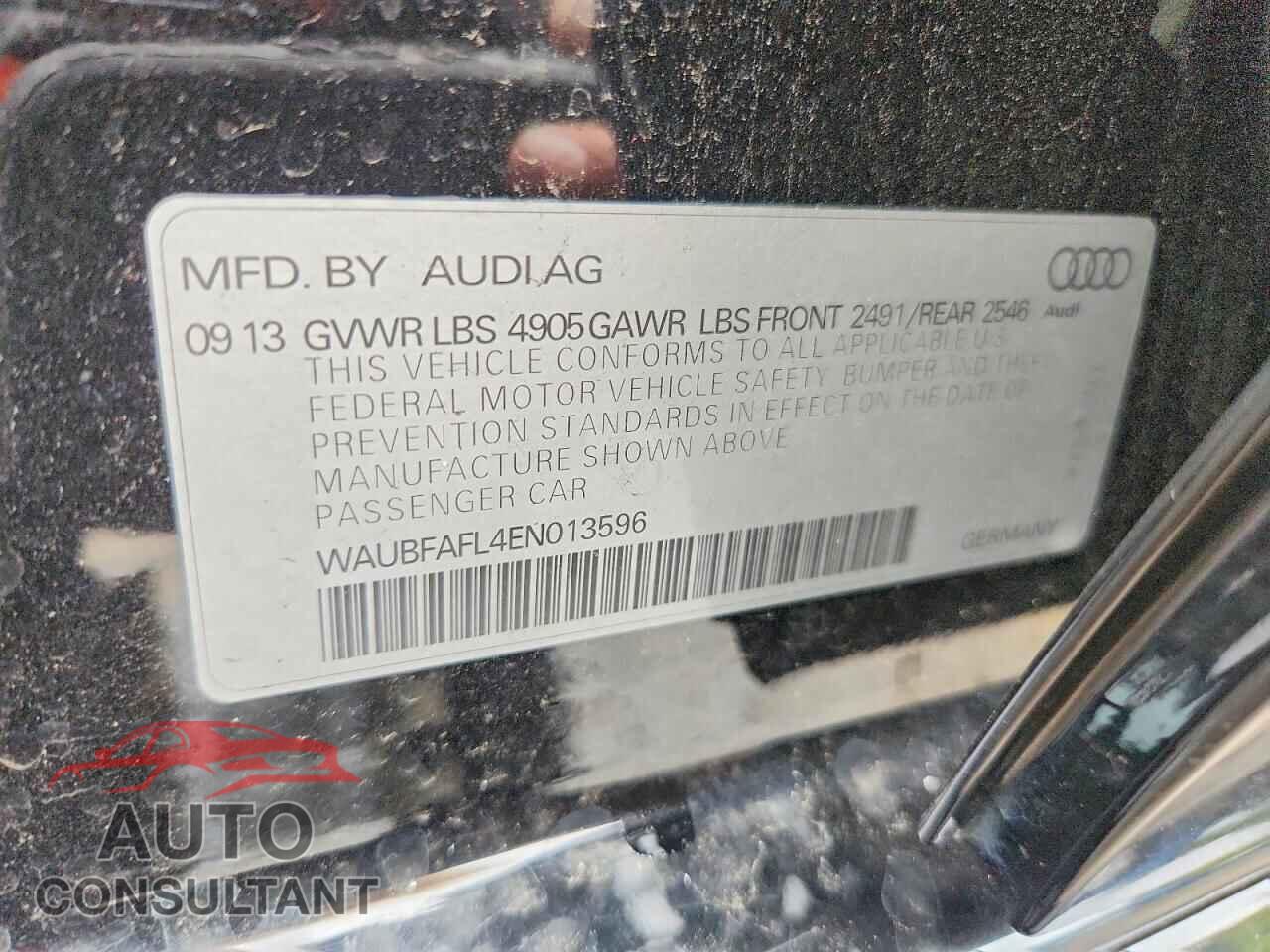 AUDI A4 2014 - WAUBFAFL4EN013596
