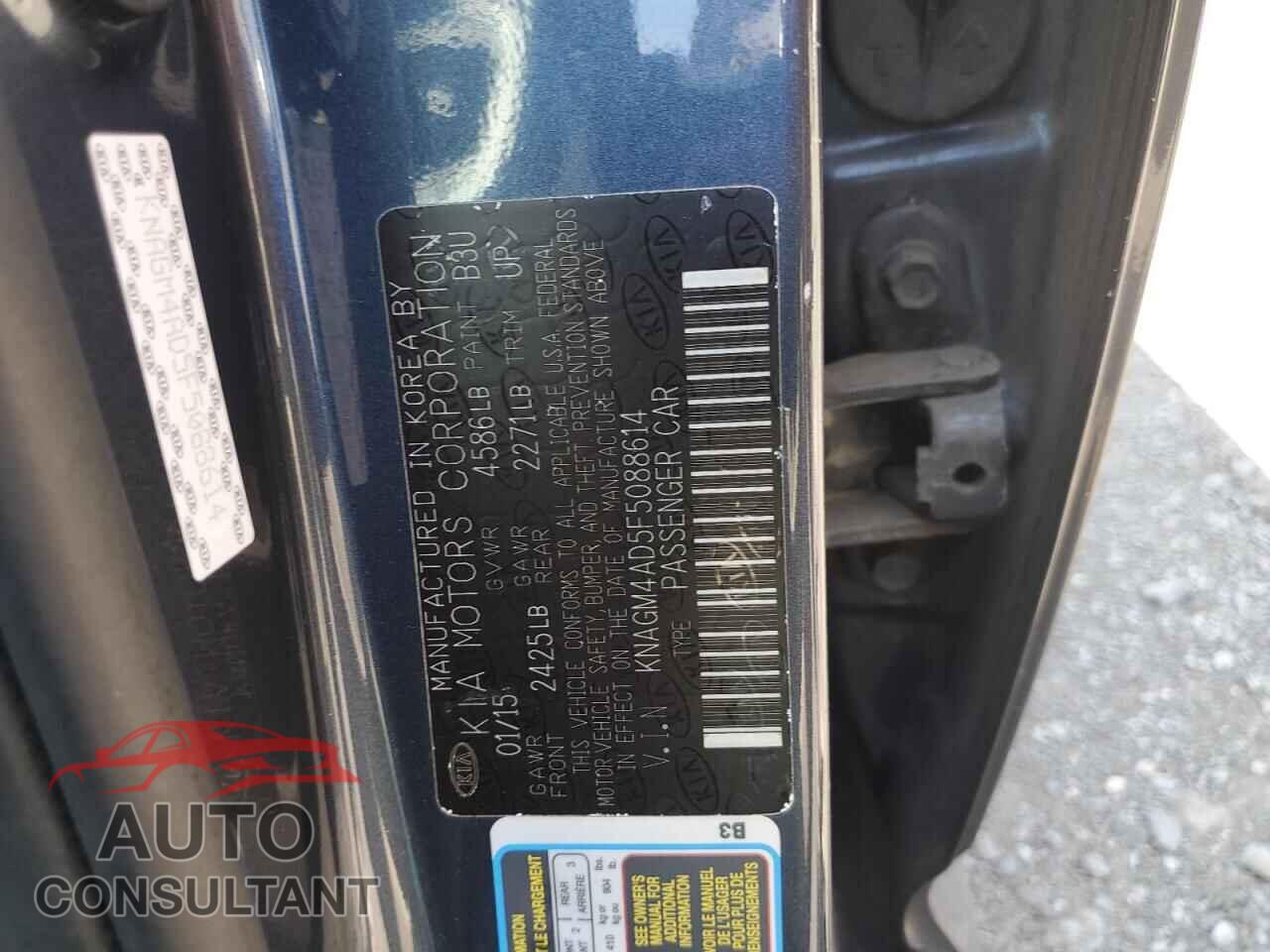 KIA OPTIMA 2015 - KNAGM4AD5F5088614
