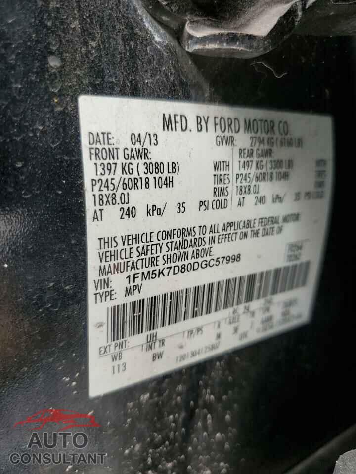 FORD EXPLORER 2013 - 1FM5K7D80DGC57998