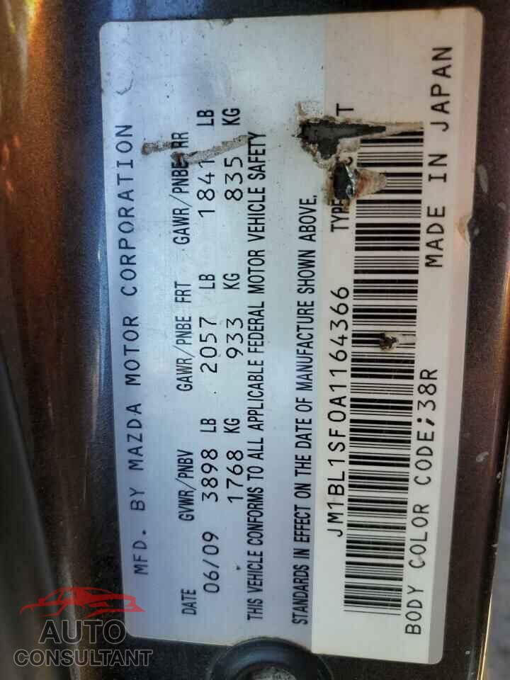 MAZDA 3 2010 - JM1BL1SF0A1164366