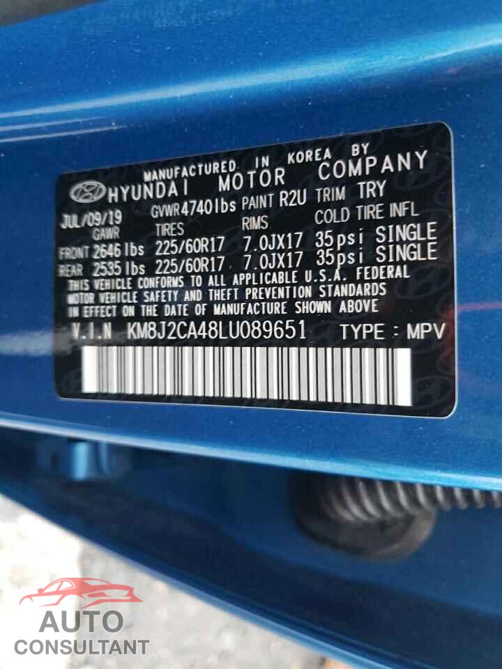 HYUNDAI TUCSON 2020 - KM8J2CA48LU089651
