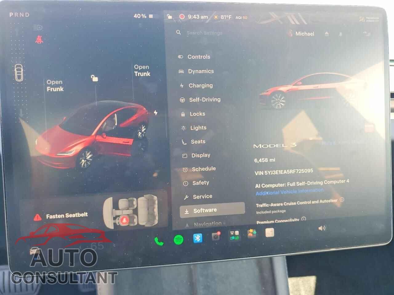 TESLA MODEL 3 2024 - 5YJ3E1EA5RF725095