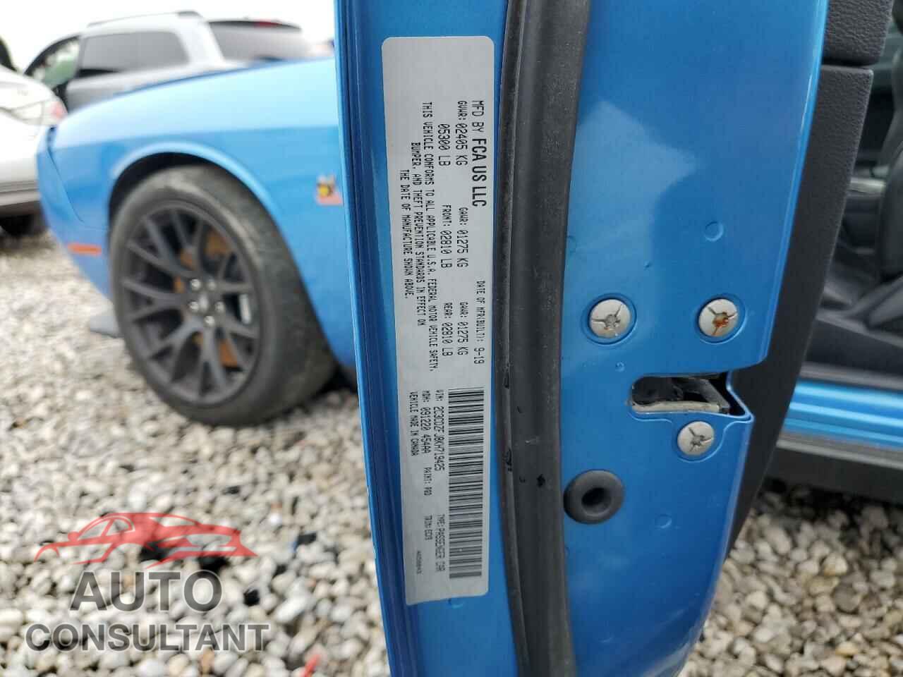 DODGE CHALLENGER 2019 - 2C3CDZFJ8KH719425