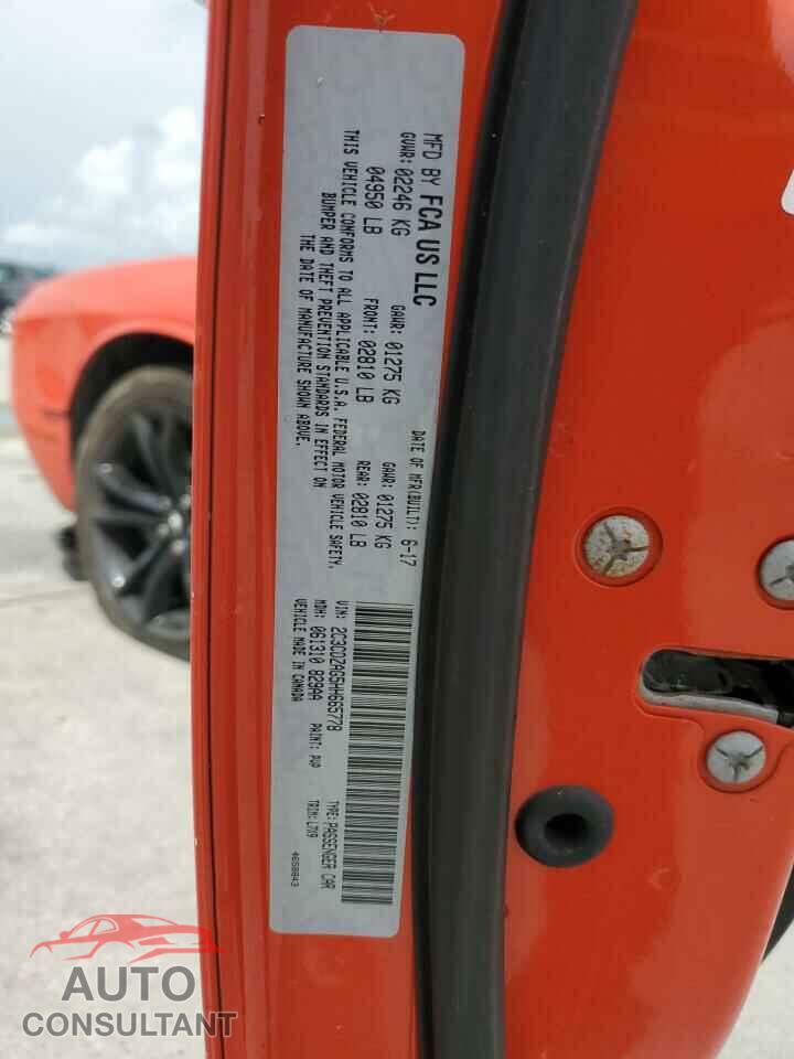 DODGE CHALLENGER 2017 - 2C3CDZAG5HH665778