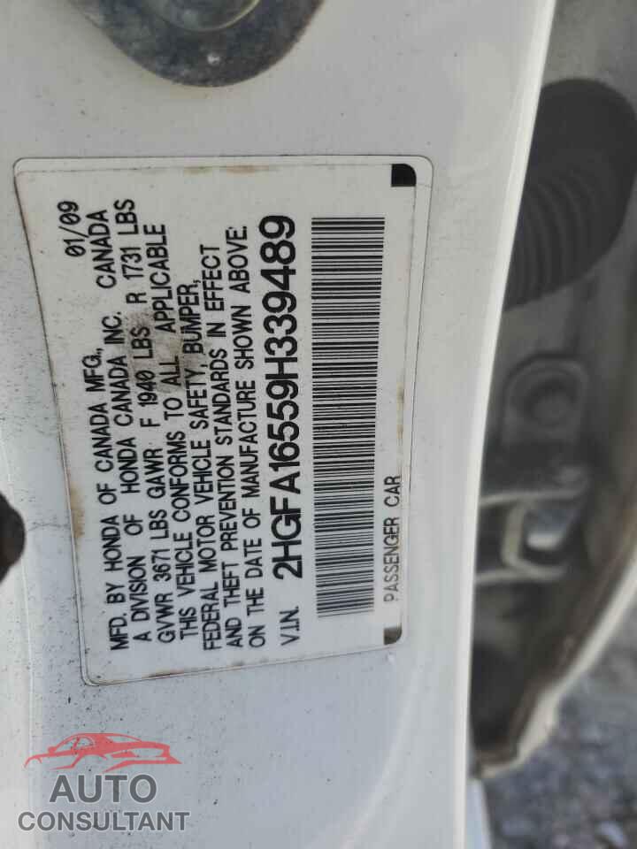 HONDA CIVIC 2009 - 2HGFA16559H339489