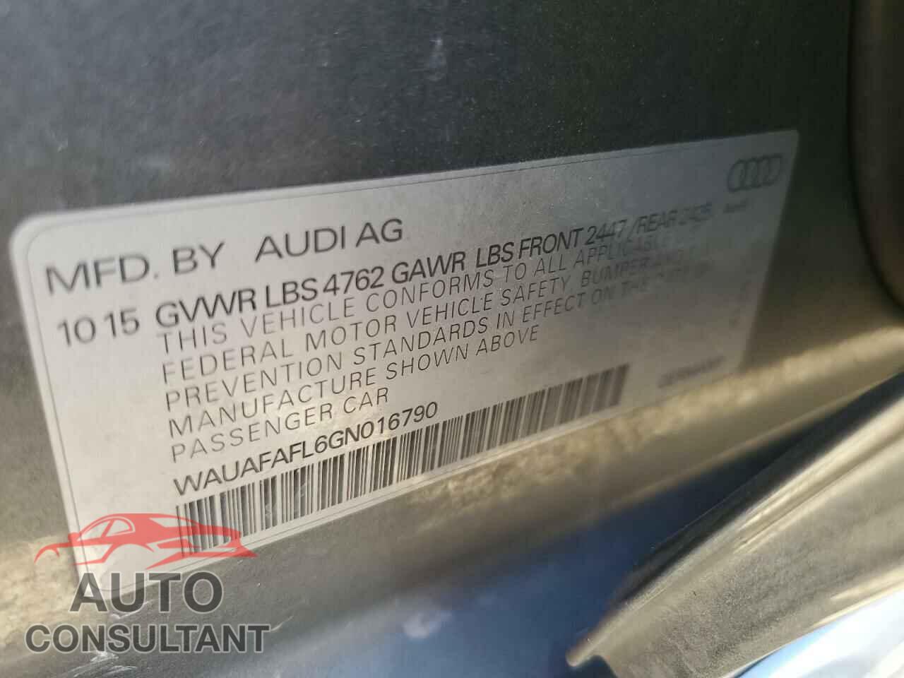 AUDI A4 2016 - WAUAFAFL6GN016790