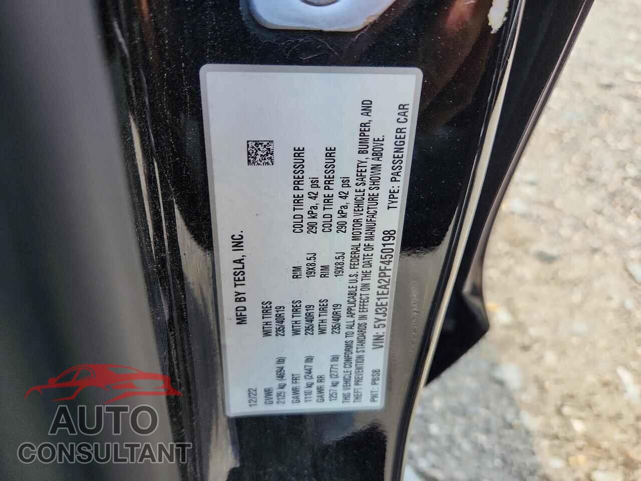 TESLA MODEL 3 2023 - 5YJ3E1EA2PF450198