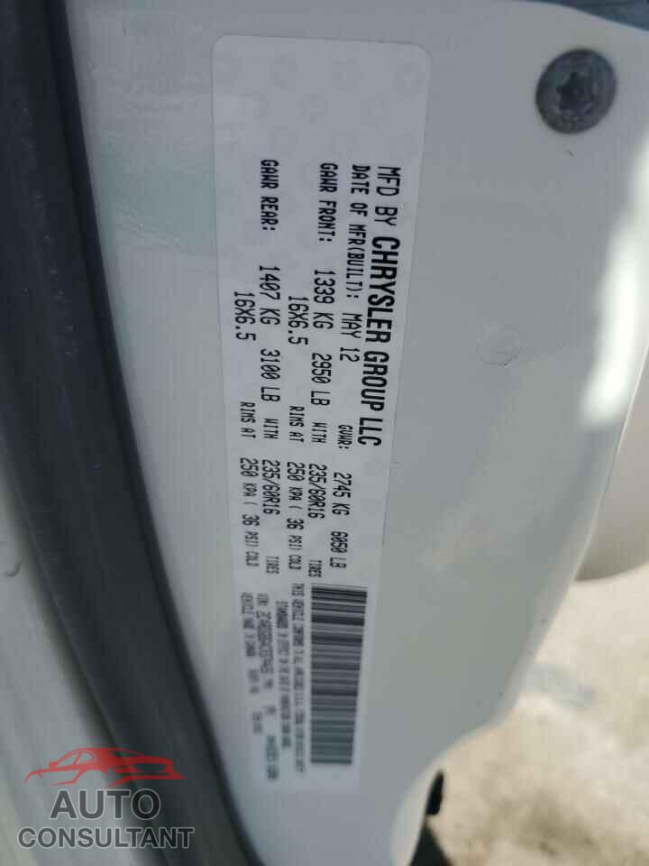DODGE CARAVAN 2012 - 2C4RDGBG4CR374426