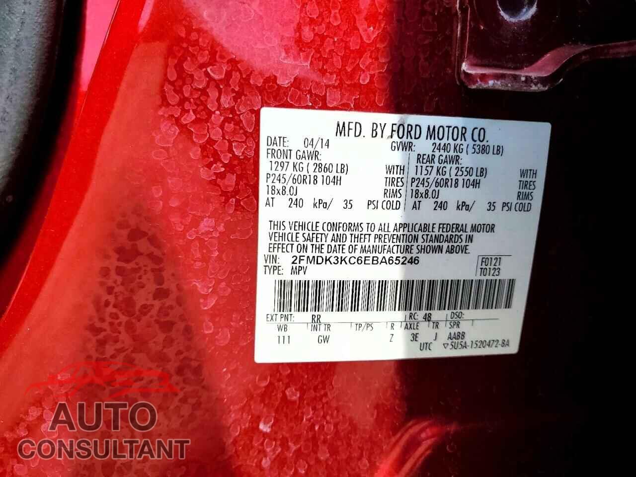 FORD EDGE 2014 - 2FMDK3KC6EBA65246