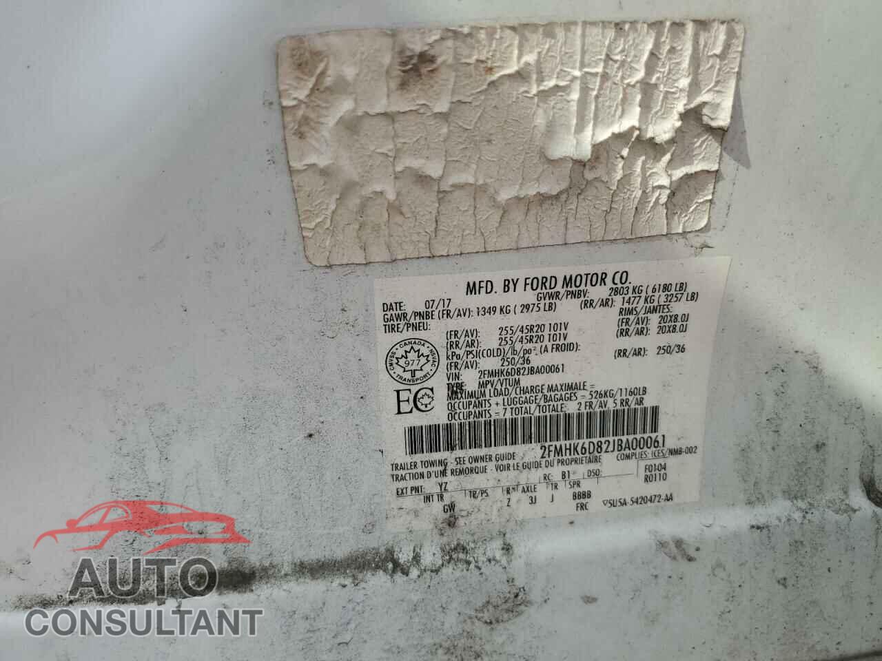 FORD FLEX 2018 - 2FMHK6D82JBA00061