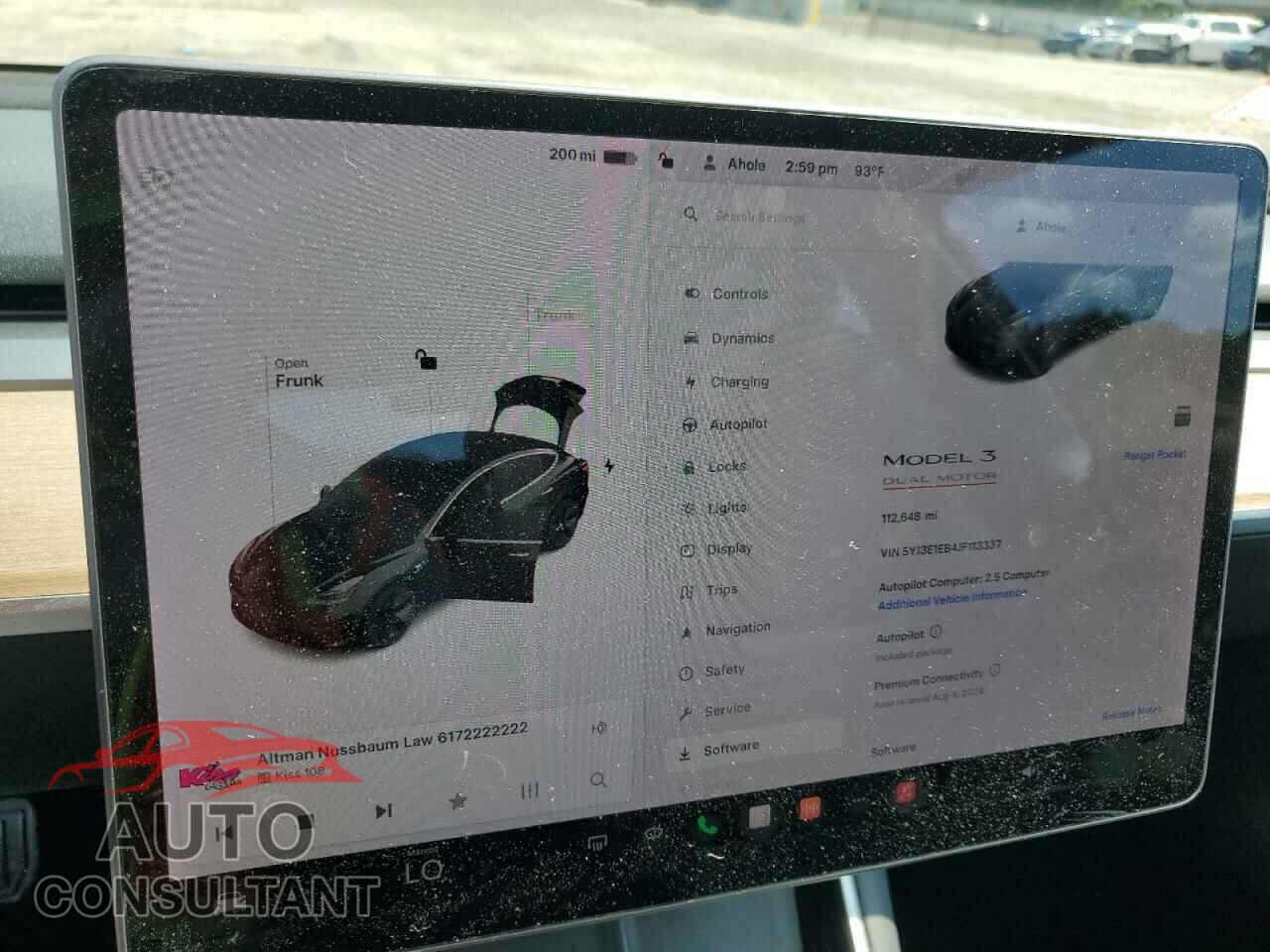TESLA MODEL 3 2018 - 5YJ3E1EB4JF113337